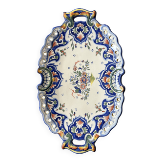 Plat ovale décor Desvres Fourmaintraux Rouen