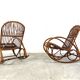 Rocking-chairs vintage en bambou, 1960, set de 4