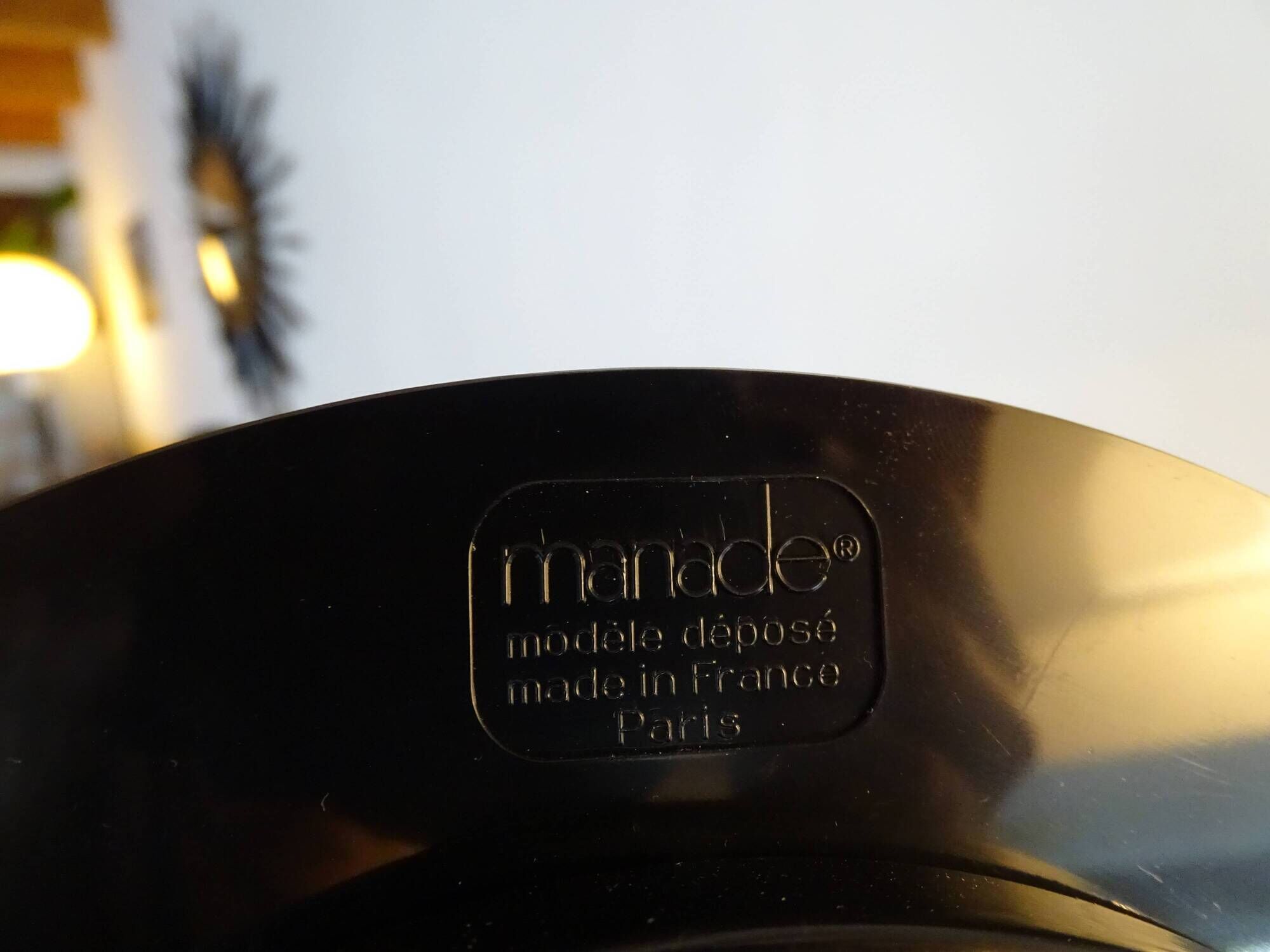 MANADE lamp base Made in France design 1980 metal / black plastic - 43.5 cm