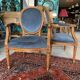 Pair of Louis XVI style medallion chairs