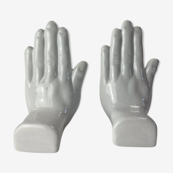 Pair of hands bookends 1970-80