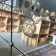Antique XXL wall mirror (200 x 100 cm) with refined floral engravings
