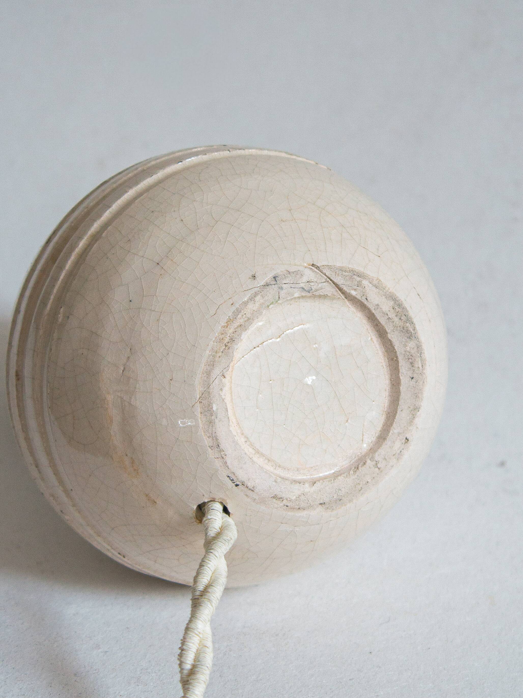 White crackled ceramic lamp base, 1930s