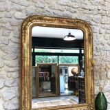 Louis-Philippe mirror 19th century, gold with gold leaf, mercury ice 102x77.5cm