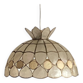 Suspension en nacre capiz 1950 1960 vintage