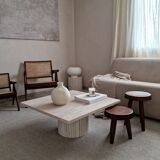 Natural travertine square Kalia coffee table 90x90