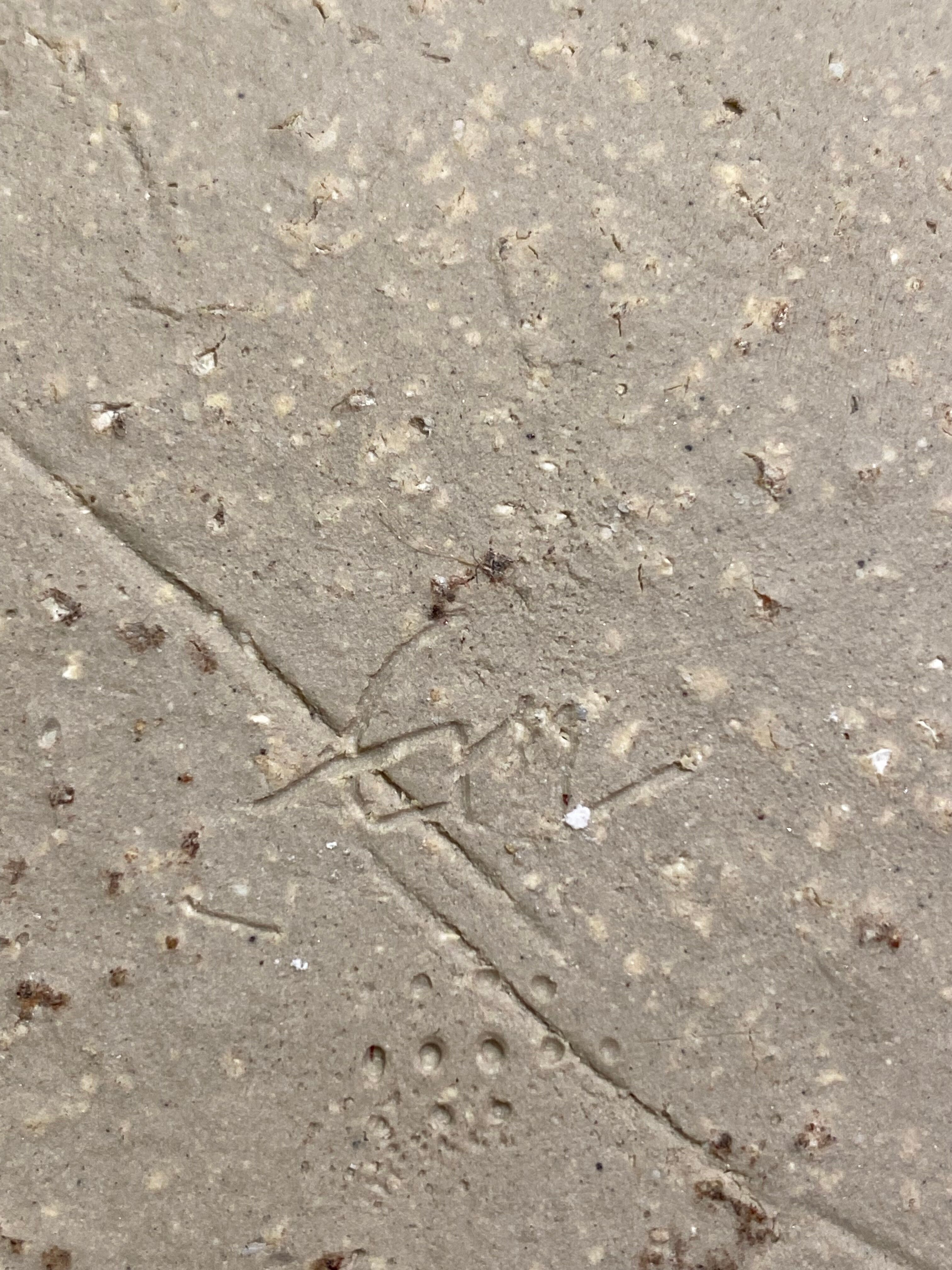 Hollow cut, hollow dish signed in ceramic Raku Japan