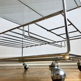 Glass and chrome wheeled vinyl holder