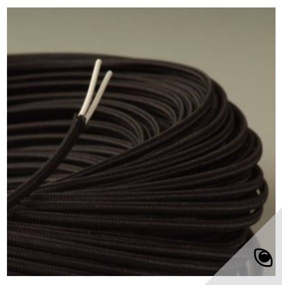 Macassar wood lamp, new 2M fabric cable, cotton lampshade
