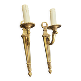 Pair of bronze wall sconces in Empire style