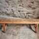 Rustic old wooden bench – Early 20th century – Seat in solid pine and base in chestnut