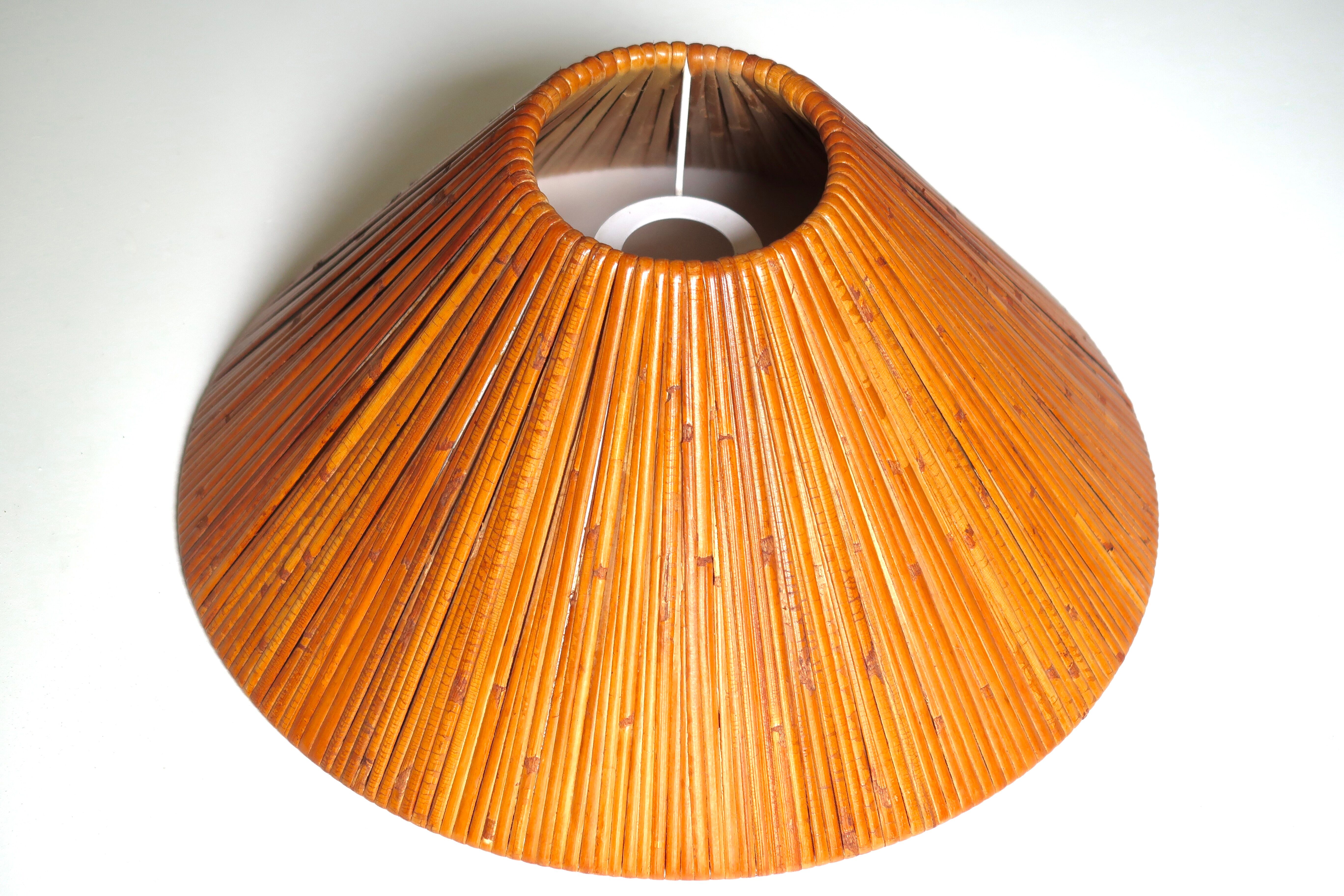 Pendant lamp, wicker chandelier, 80s