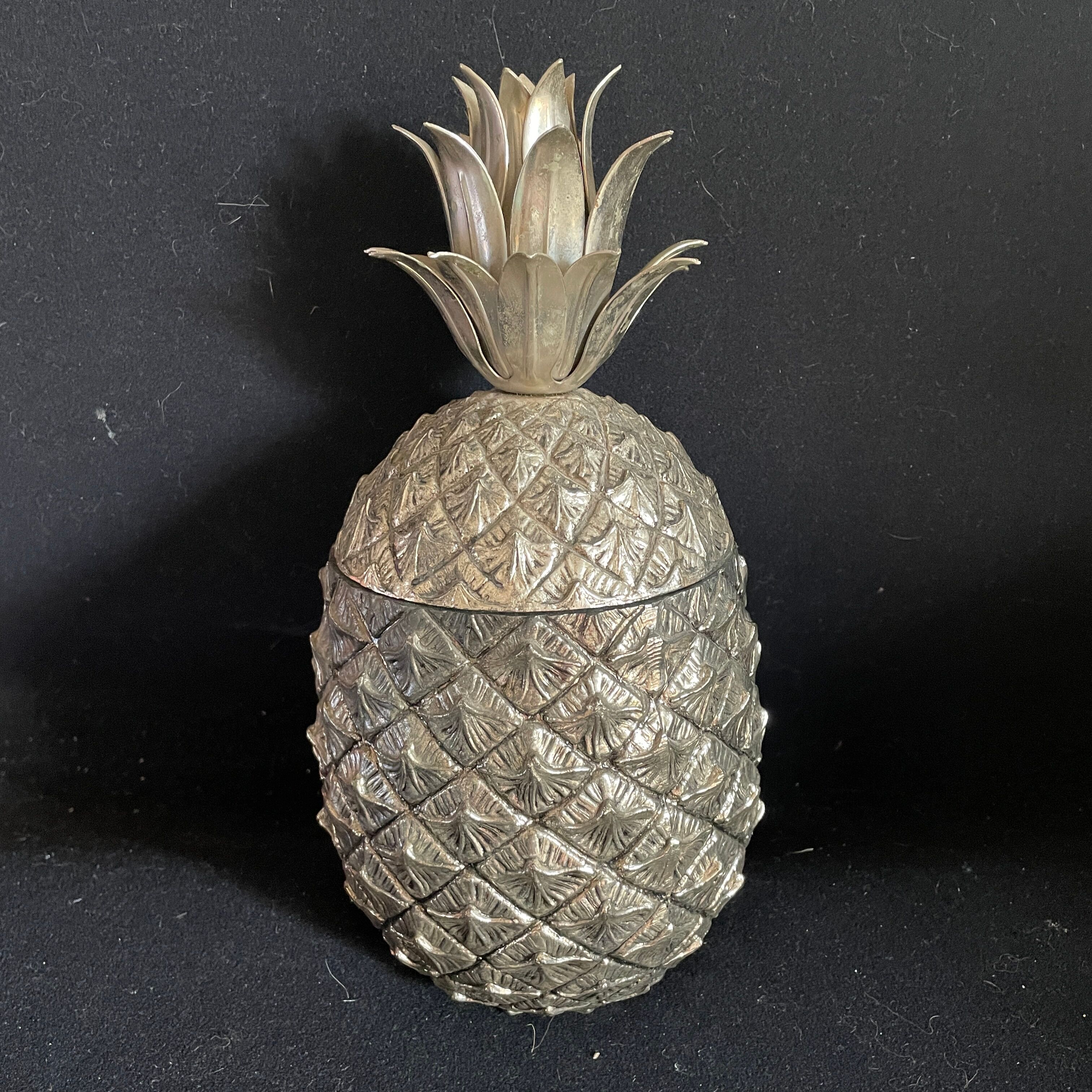 Pineapple Mauro Manetti ce cube tray in silver metal design 1960 M/M vintage