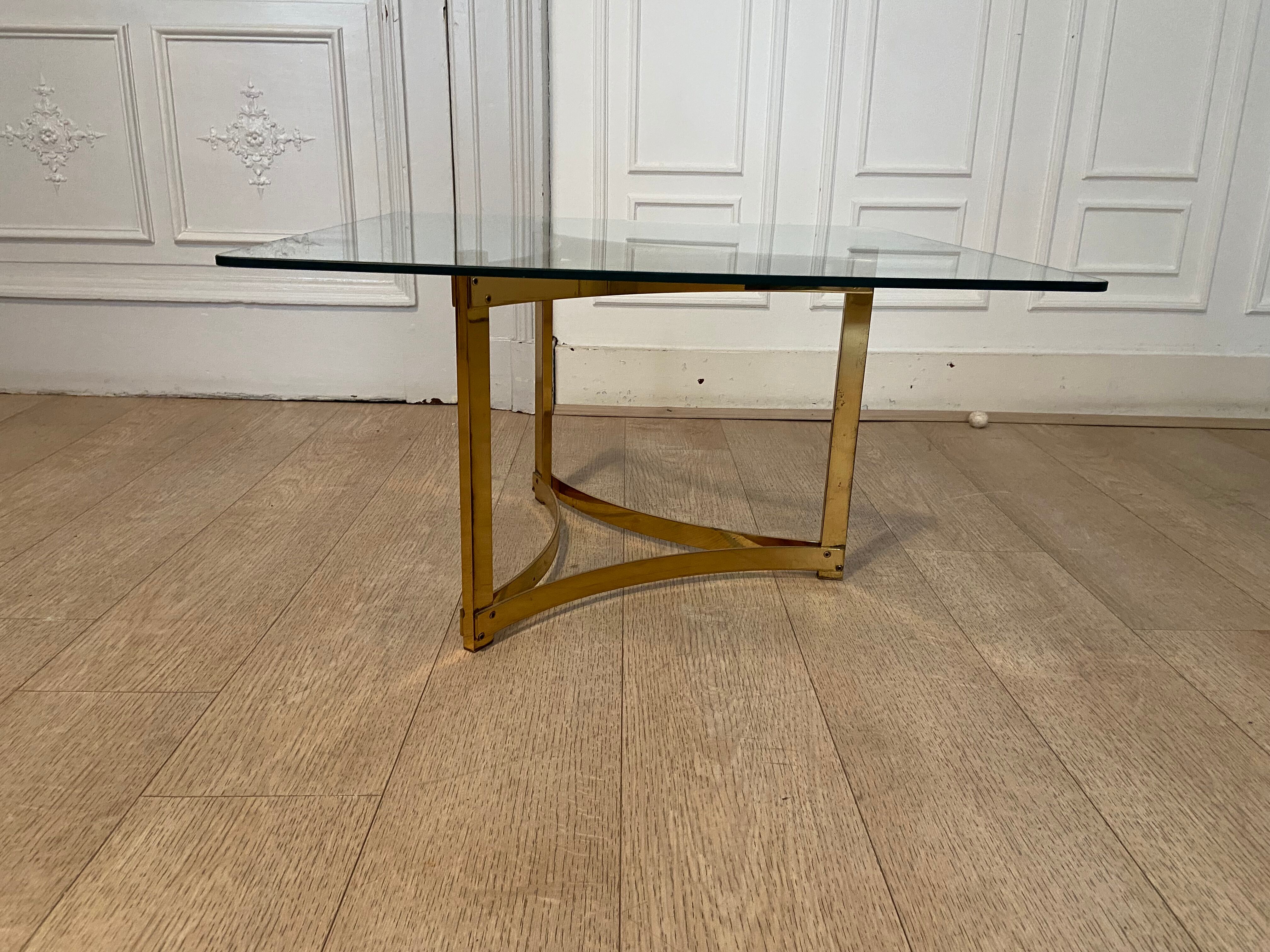 Gold metal coffee table, 1970s