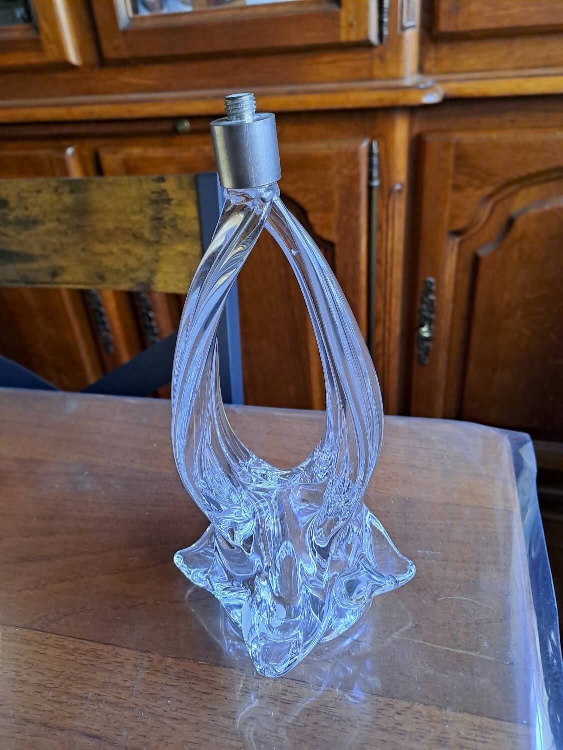 Vintage lamp with a crystal base