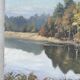 Huile sur toile  paysage lacustre signé g. o. baudoin xx ème - 1975