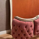 Upholstered bed in rosewood fabric