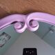 Oval mirror 49x39 frame in enamelled cast iron pink Art Deco