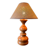 Lampe à poser en bois massif tourné