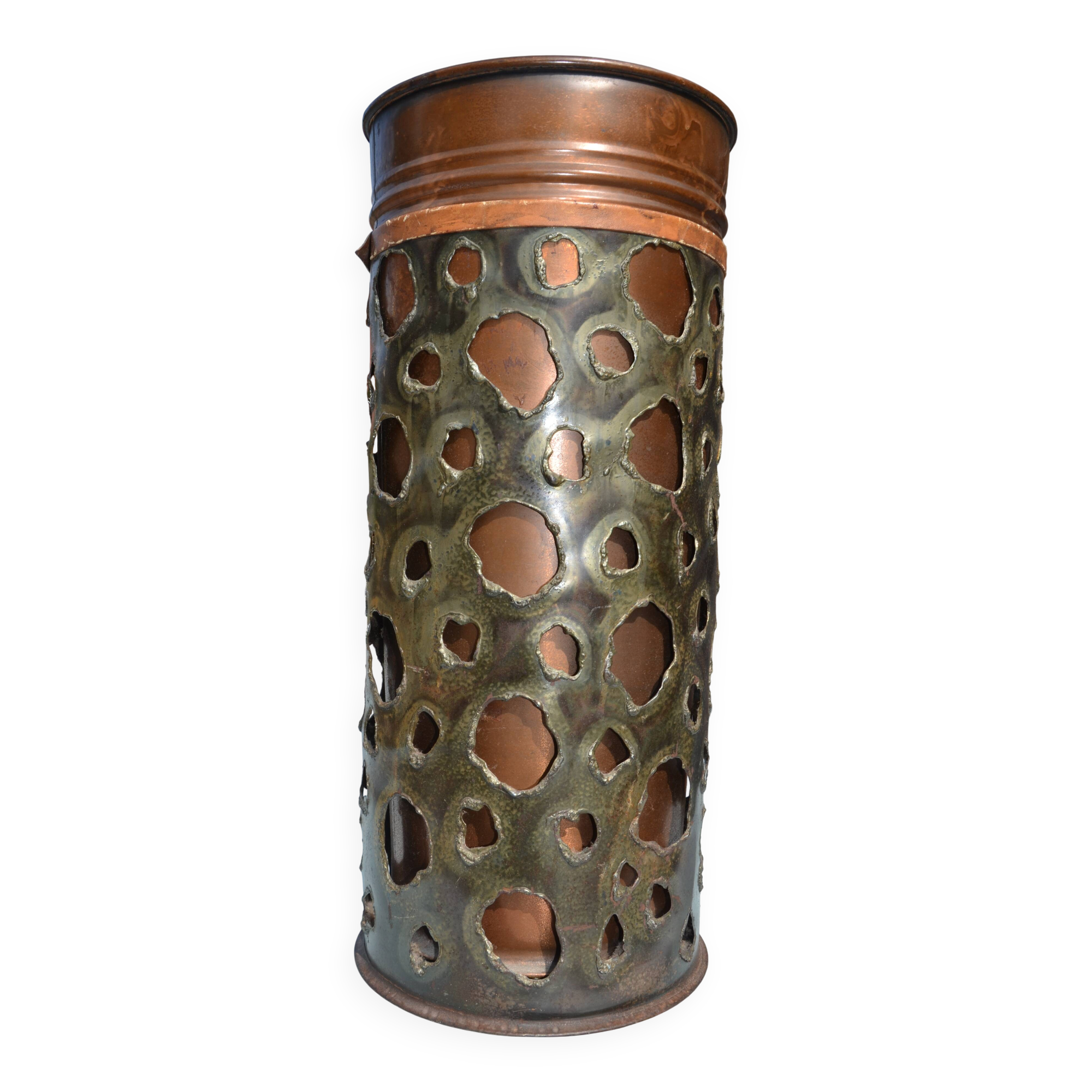 Vintage umbrella stand Sara Italy "copper blade"