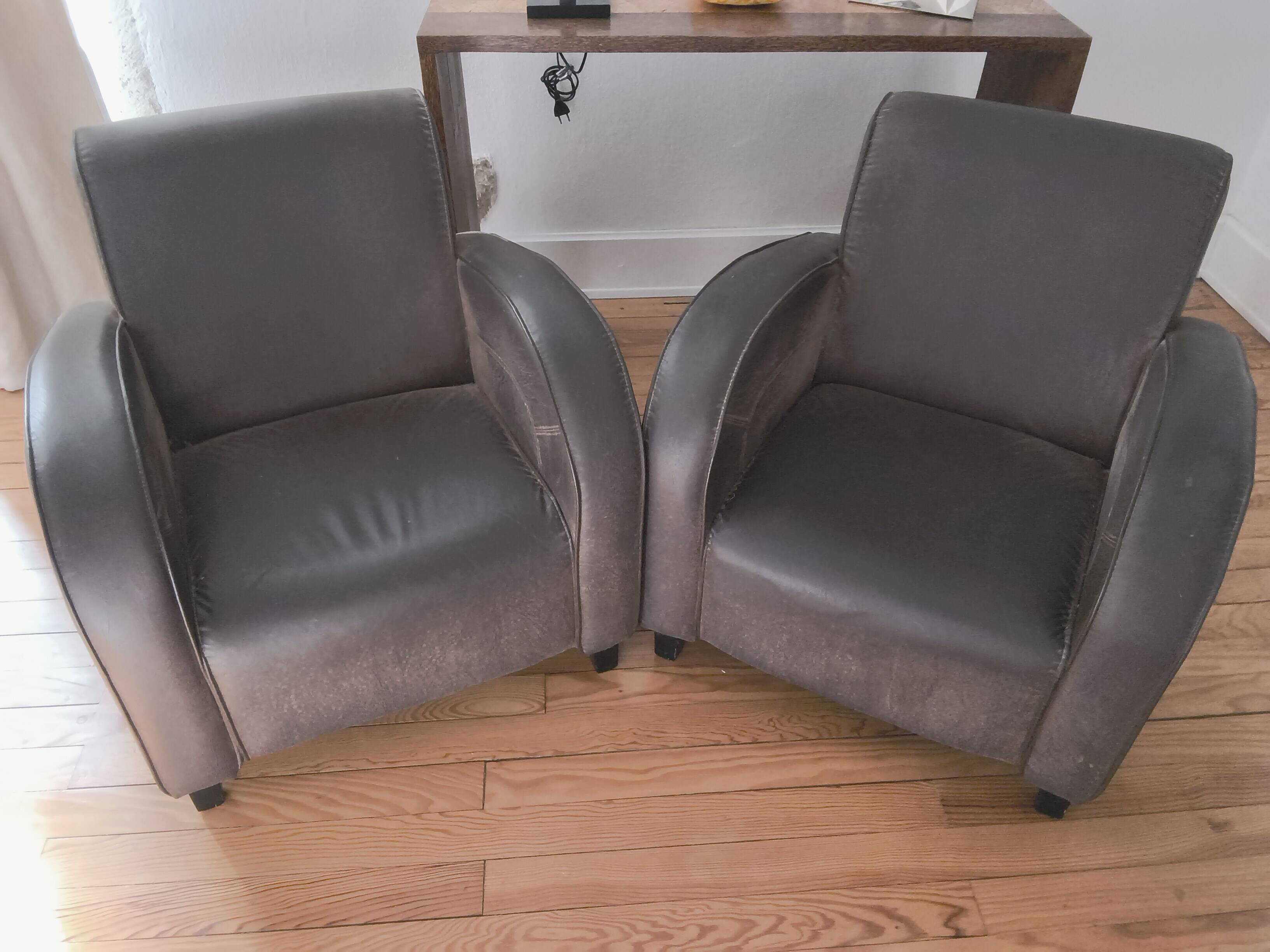 Pair of club armchairs