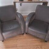 Pair of club armchairs