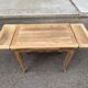 Small dining table, extendable Louis XV kitchen table, stripped oak.
