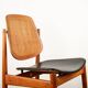 6 Danish chairs in teak, caning and leather, model FD 187 by Arne Vodder.