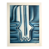 Jacques poli, the fire iii, 1978. original lithograph signed in pencil.