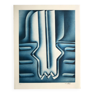 Jacques poli, the fire iii, 1978. original lithograph signed in pencil.