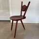 Antique wooden farmhouse tripod (side) chair, 1900s
