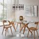 Rectangular glass and oak table, Maricielo 8 Seats - AM PM - L220 x H75