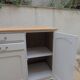 Vintage sideboard in pearl grey patinated oak, wooden top.