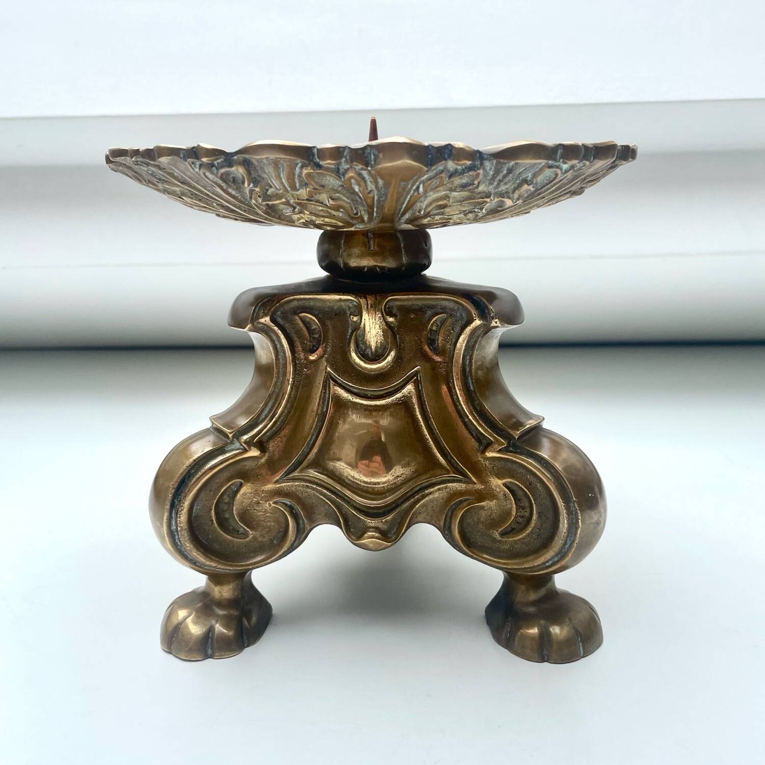 Large brass candle holder