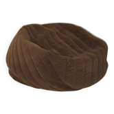 Pouf en velours marron