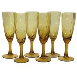 6 Biot-style stemmed glasses