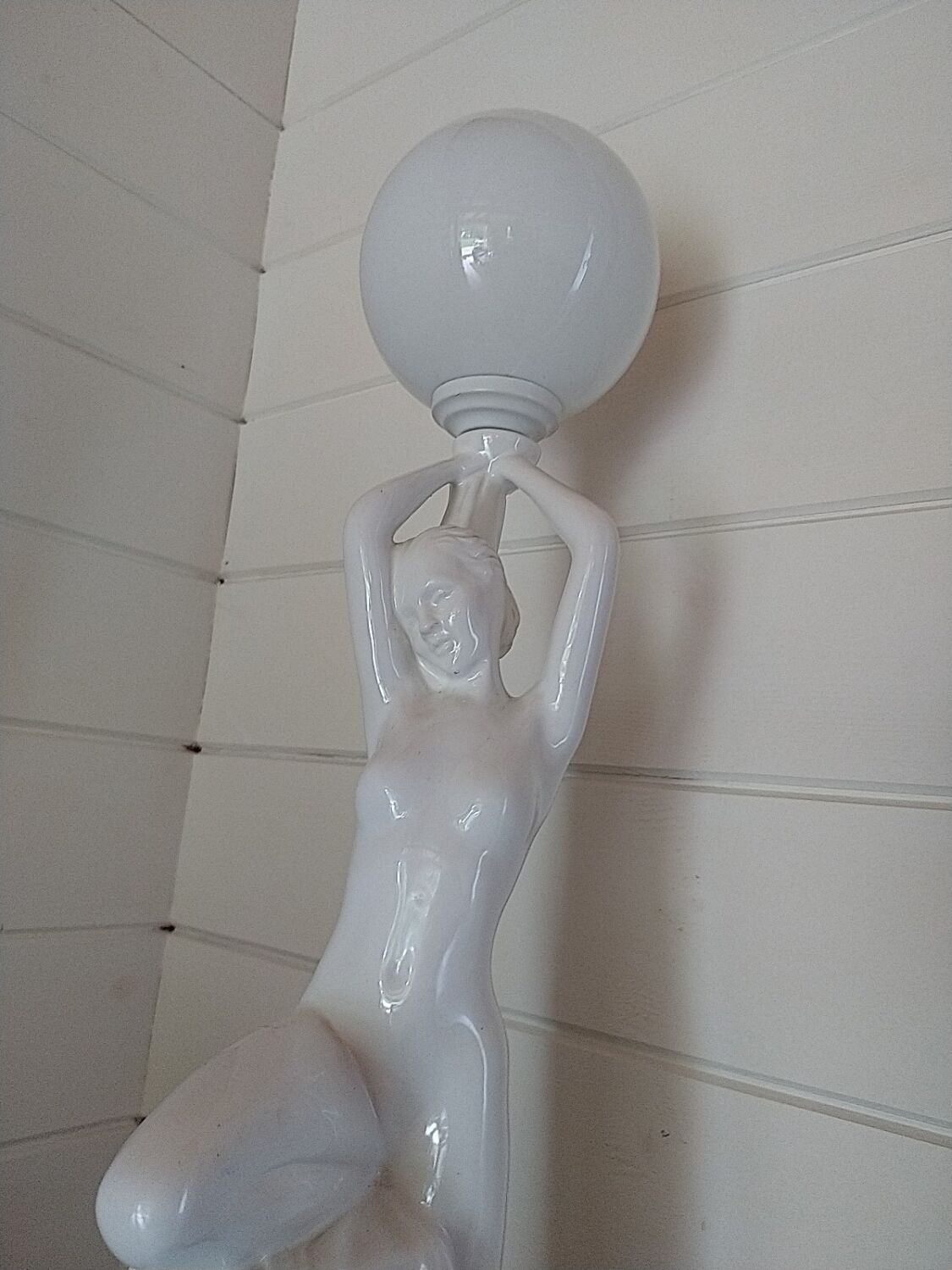 1970s lamp. Nude Art Deco style. 67cm.