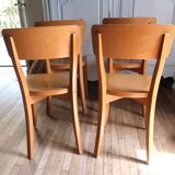 Set of 4 bistro chairs in painted wood