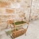 Rattan magazine holder, glass top