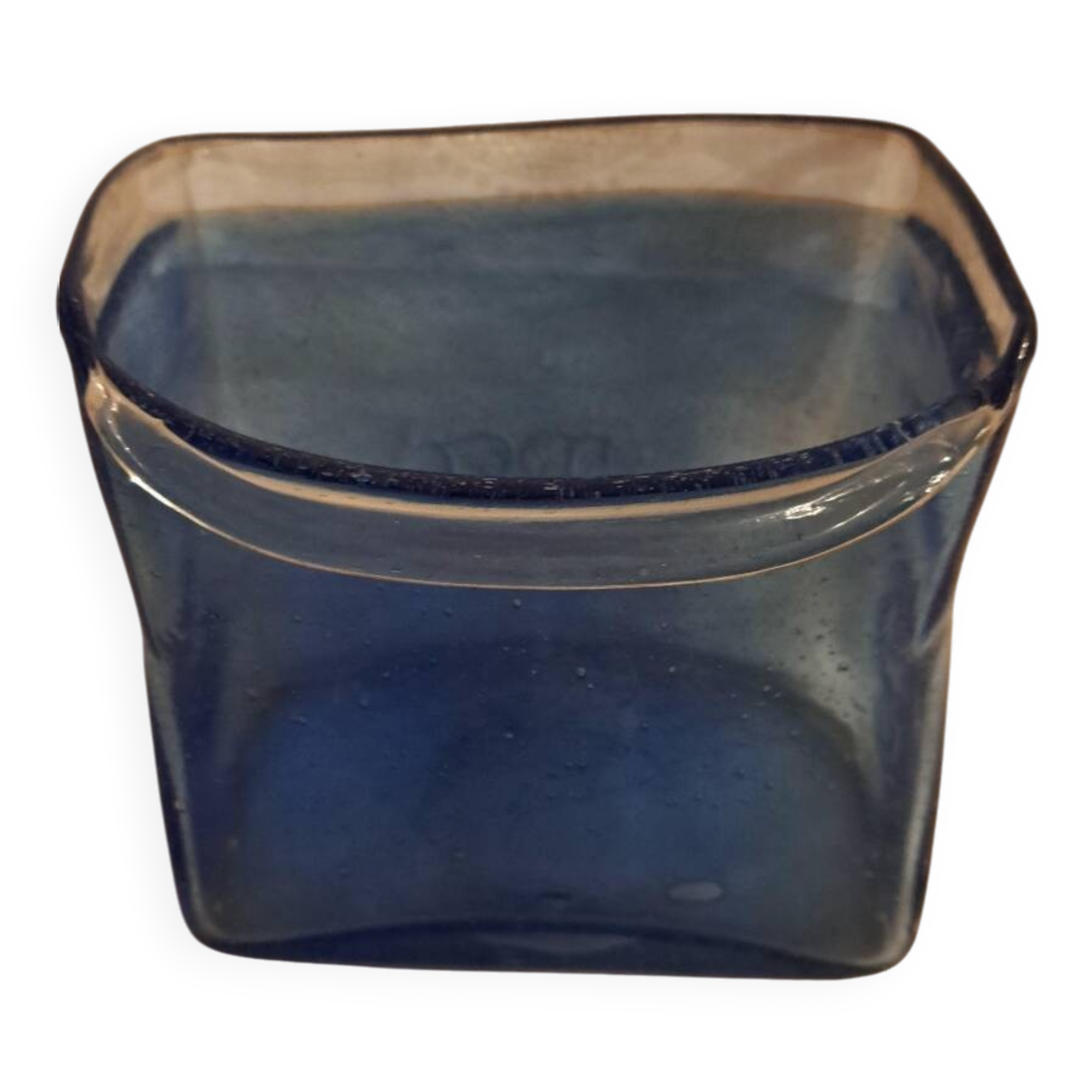 Vase  vintage en verre souffle. Henry Dean.