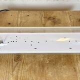 Industrial french polished aluminium hanging tube light, 1970s