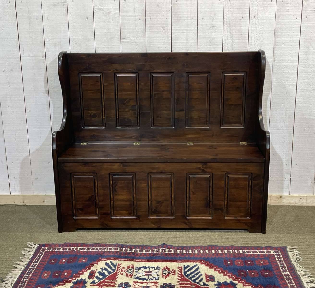 Banc coffre anglais en sapin moderne