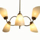 1950s chandelier in brass and glass