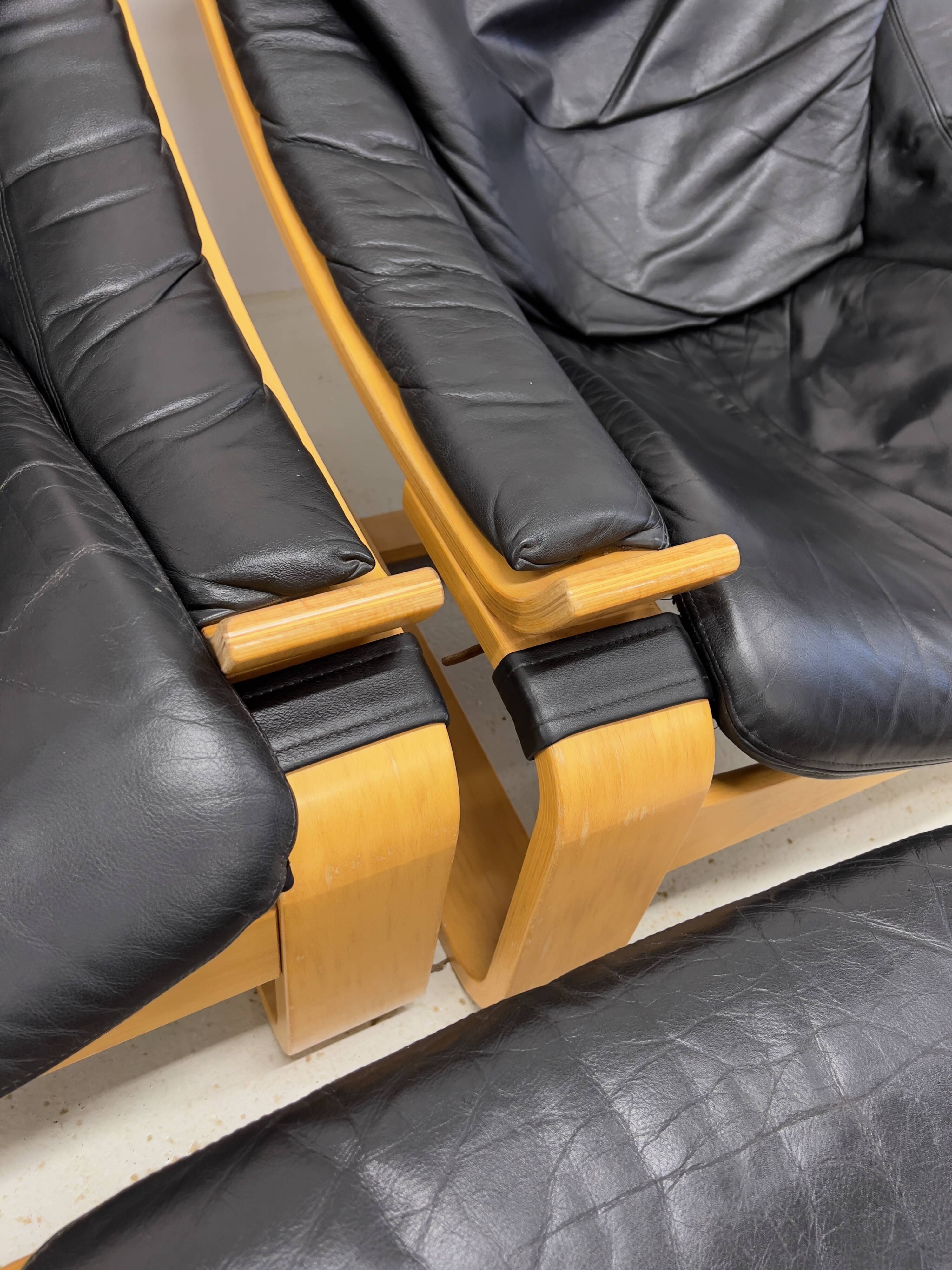 Swedish Kroken Lounge Chairs & Ottoman by Åke Fribyter for Nelo, 1970s