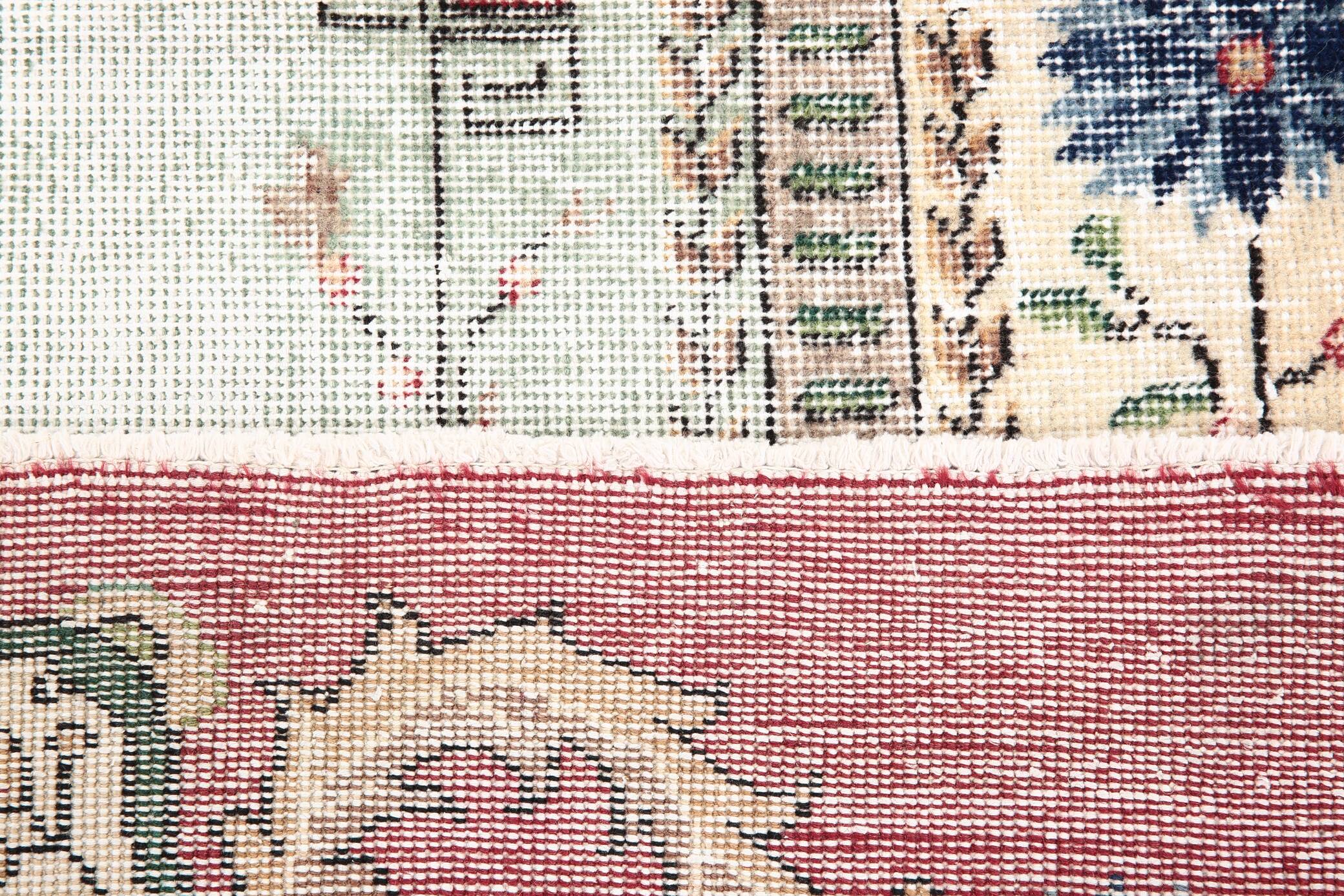 7x11 Rug For Living Room Red Green Bordered Vintage Area Rug, 215x335Cm