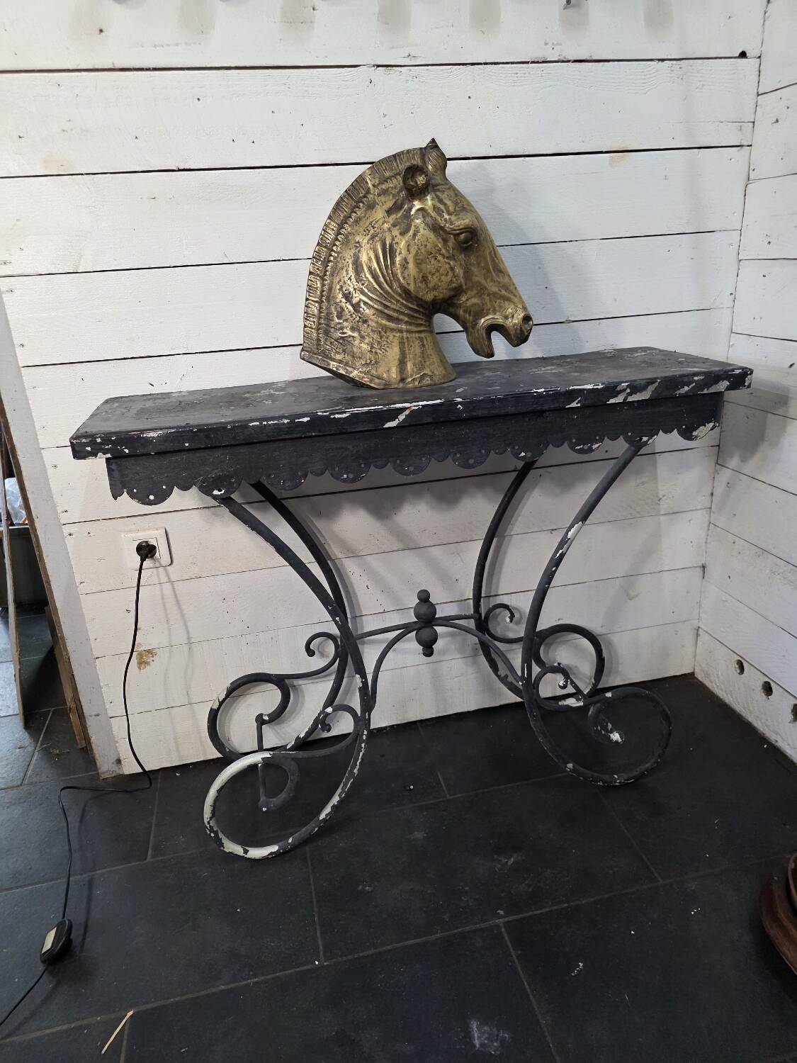 Massive wrought iron console from the 20th century.