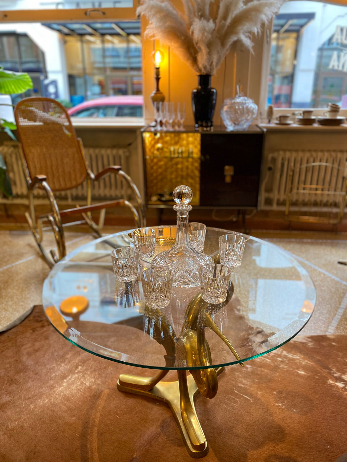 Hollywood Regency Heron Coffee Table