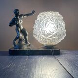 Marble table lamp, boxing, 1930s