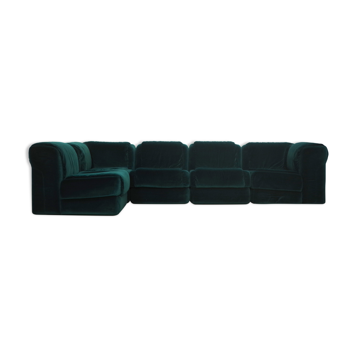 Fauteuils en Chenille de Seven Salotti, 1970s, Set de 5
