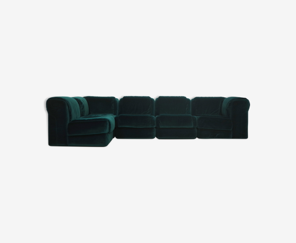 Fauteuils en Chenille de Seven Salotti, 1970s, Set de 5